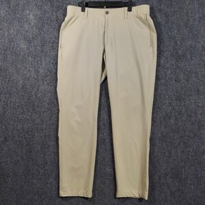 Under Armour Pants Mens 36x30 Beige Chino Stretch Elastic Waist Golf Casual
